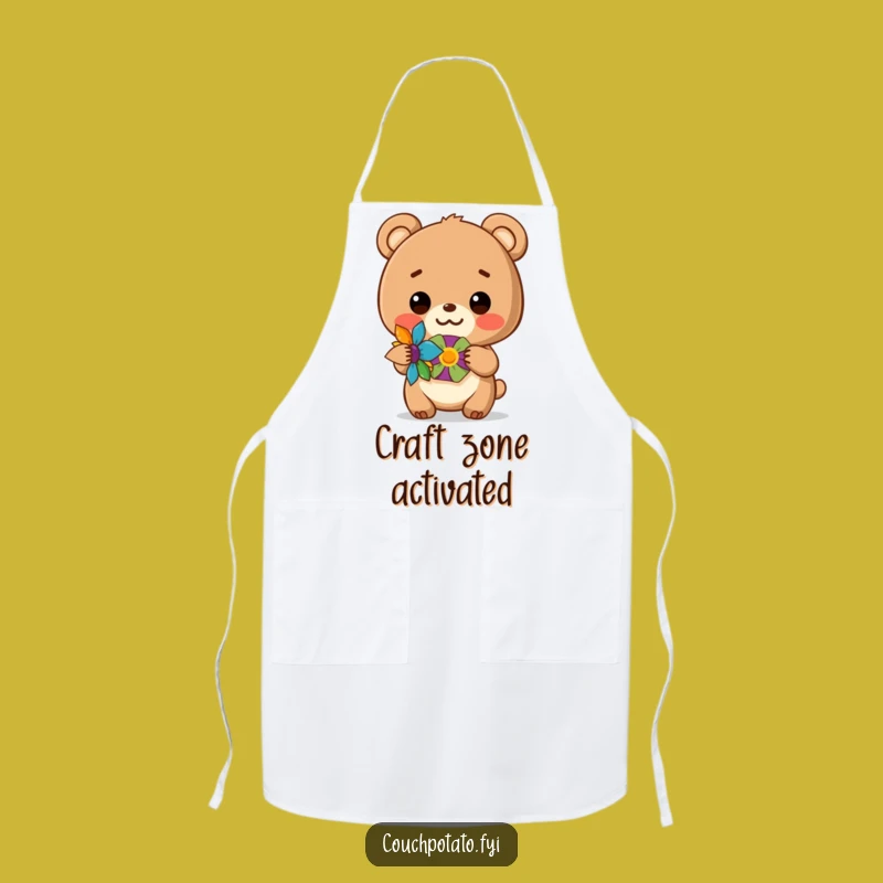 Funny Bear Cub Apron - Protect Your Clothes While Crafting in Style