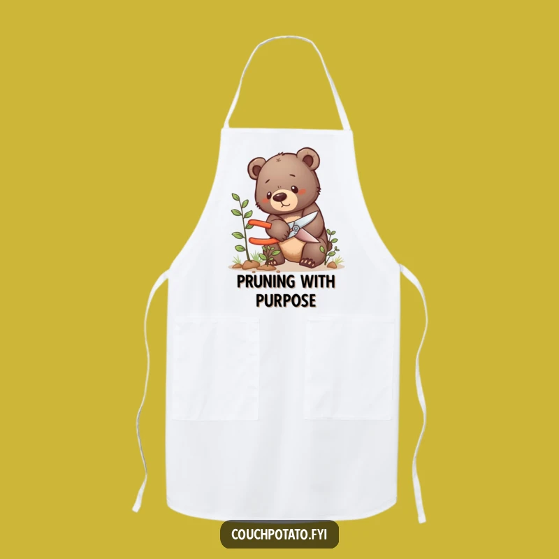 Funny Bear Cub Pruning Apron: Tiny Gardener, Hilarious Kitchen and Garden Companion