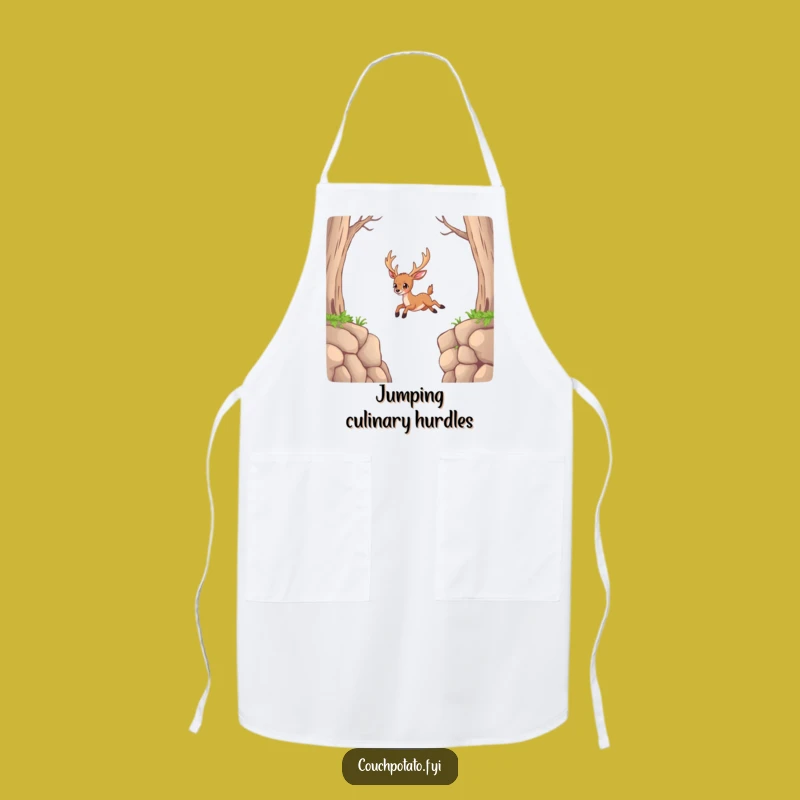 Funny Deer Impossible Jump Apron: Cook with Courage, Hilarious Kitchen Challenge, Ideal Funny Gift