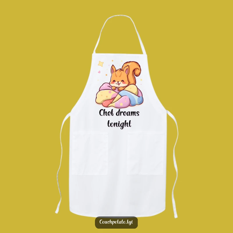 Funny Dreams Squirrel Apron: Chef Squirrel Sleeping, Hilarious Kitchen Gift