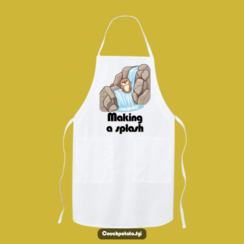 Funny Otter Slide Apron: Hilarious Kitchen Adventure for Chefs, Perfect Funny Gift