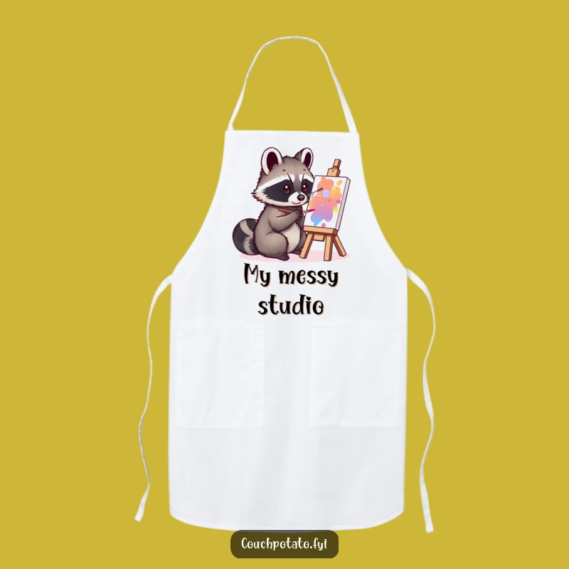 Funny Raccoon Artist Apron - Messy Fun with Hilarious Style