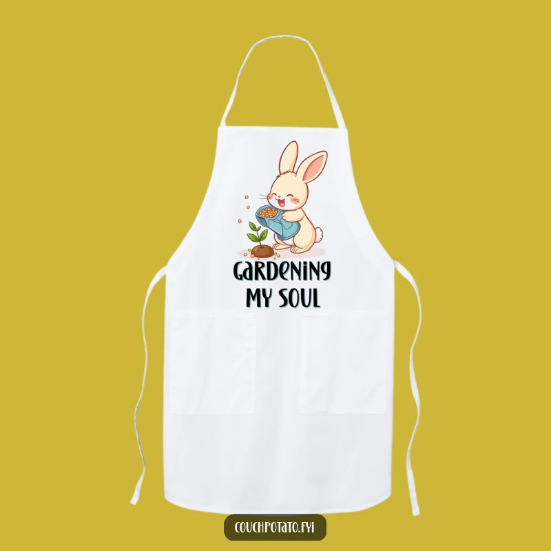 Funny Rabbit Gardener Apron - Cheerful Seed Scattering Kitchen Apron for Bakers