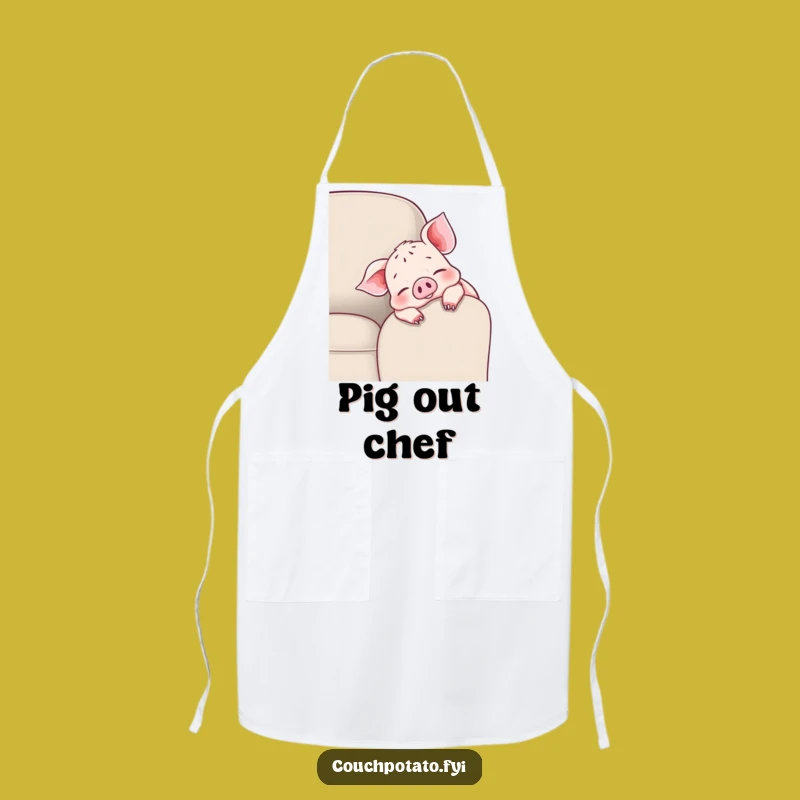 Funny Cheerful Piglet Couch Apron - Cozy Kitchen Comfort