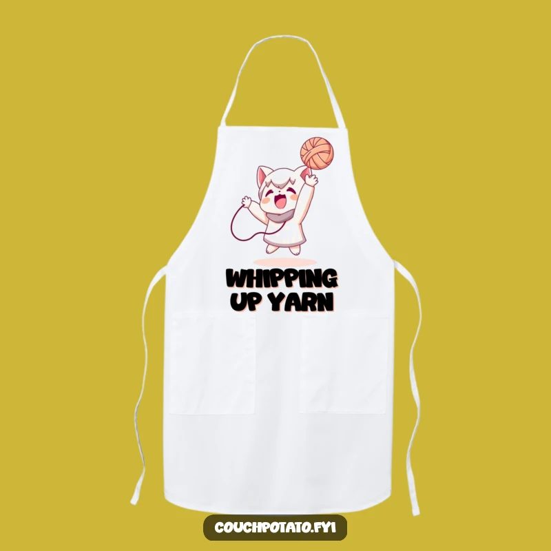 Funny Yarn Toss Apron: Keep Clean While Crafting with This Character Design Gift