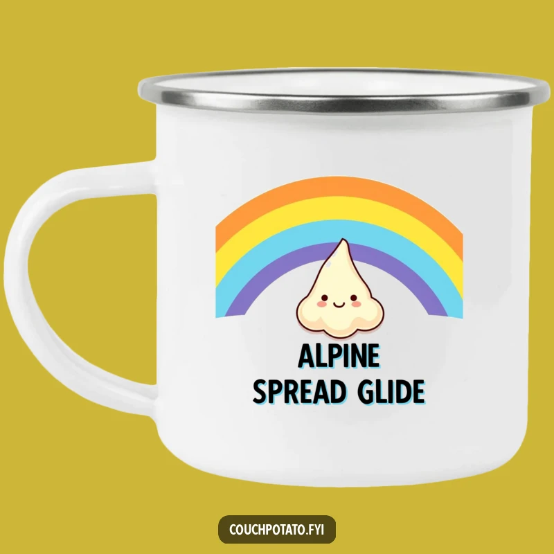 Funny Giggling Cream Cheese Rainbow Camping Mug - Adventure Fuel, Hilarious Gift