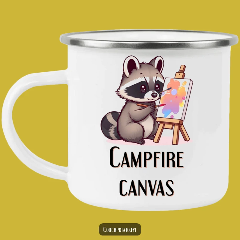 Funny Raccoon Art Camping Mug - Creative Fuel for Outdoor Adventures