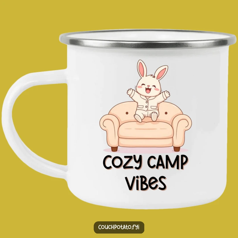 Funny Bunny Pajama Camping Mug: Cheerful Outdoor Adventures Gift