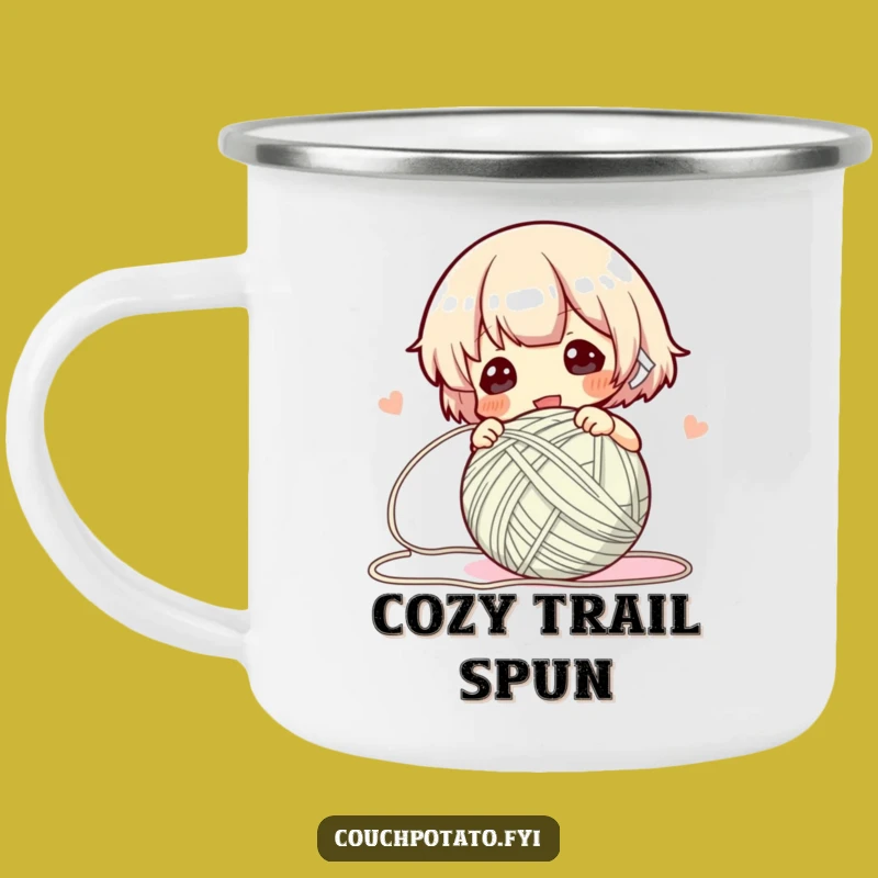 Funny Yarn Winder Camping Mug: Outdoor Crafting, Perfect Gift for Adventurous Knitters!