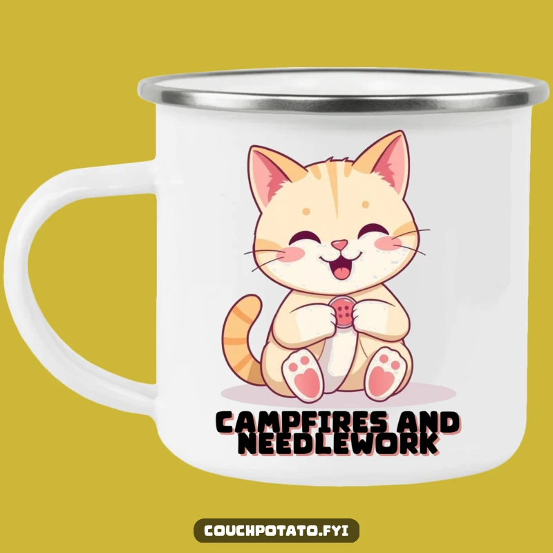 Funny Cat Camping Mug: Confident Seamster Outdoors, Hilarious Adventure Gift