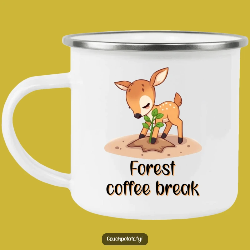 Funny Deer Sapling Camping Mug: Gentle Gardener, Hilarious Outdoor Companion