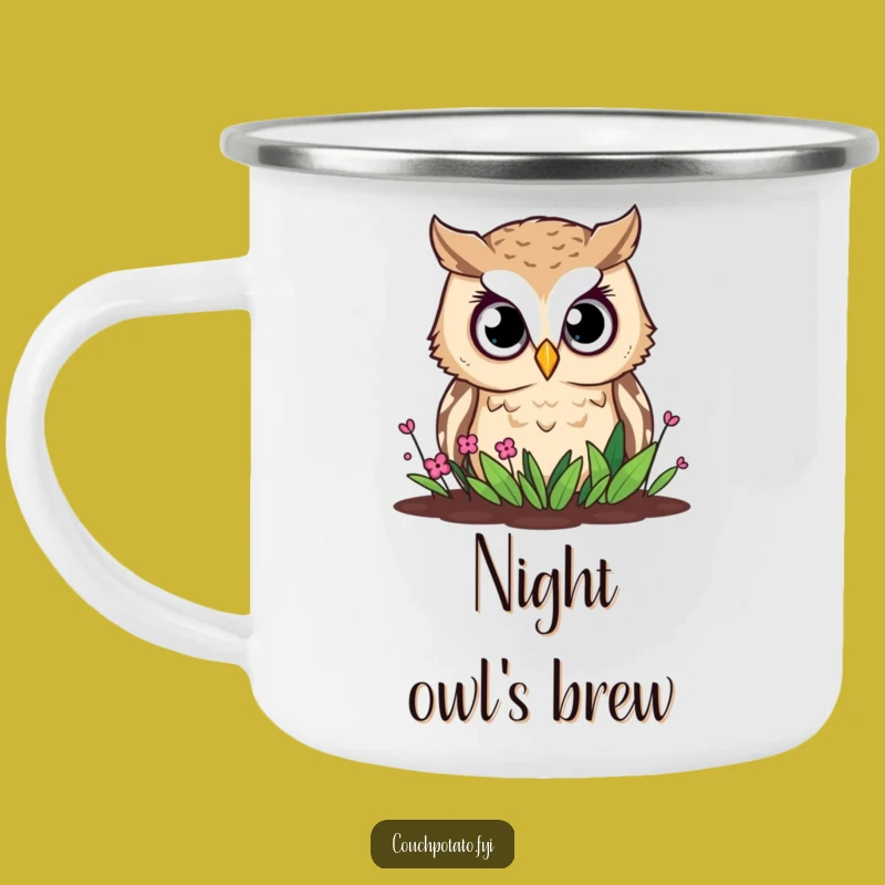 Funny Owl Garden Camping Mug: Curious Watcher, Hilarious Outdoor Companion