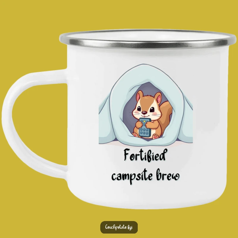 Funny Squirrel Fort Camping Mug - Cozy Gamer Outdoor Drinkware
