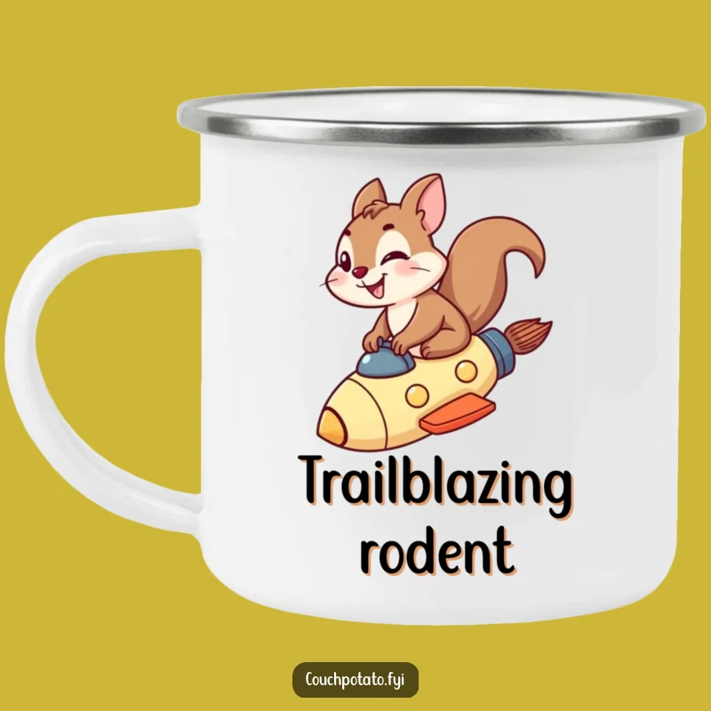 Funny Squirrel Rocket Camping Mug: Adventure Fuel, Ideal Gift