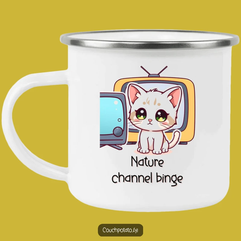 Funny Campfire Kitten TV Mug: A Hilarious Outdoor Entertainment Gift