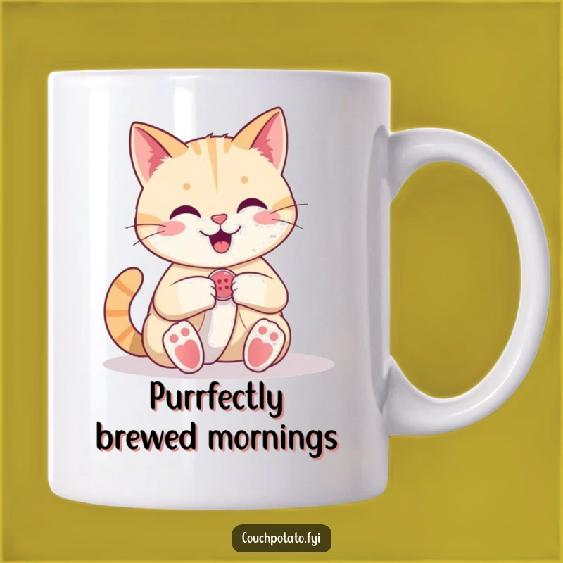 Funny Cat Sewing Mug: Confident Crafter Stitching, Perfect Gift for Cat Lovers