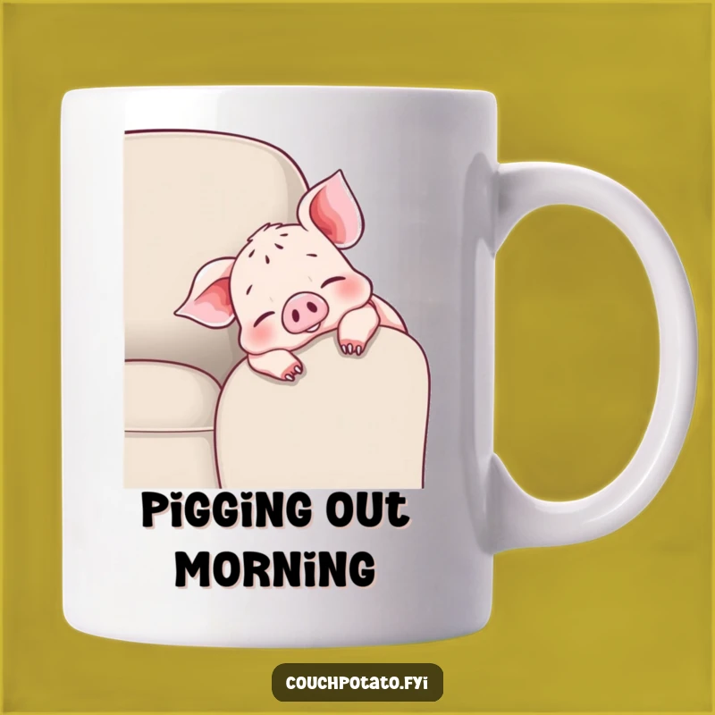 Funny Cheerful Piglet Couch Mug - Relaxed Comfort Gift for Pig Lovers
