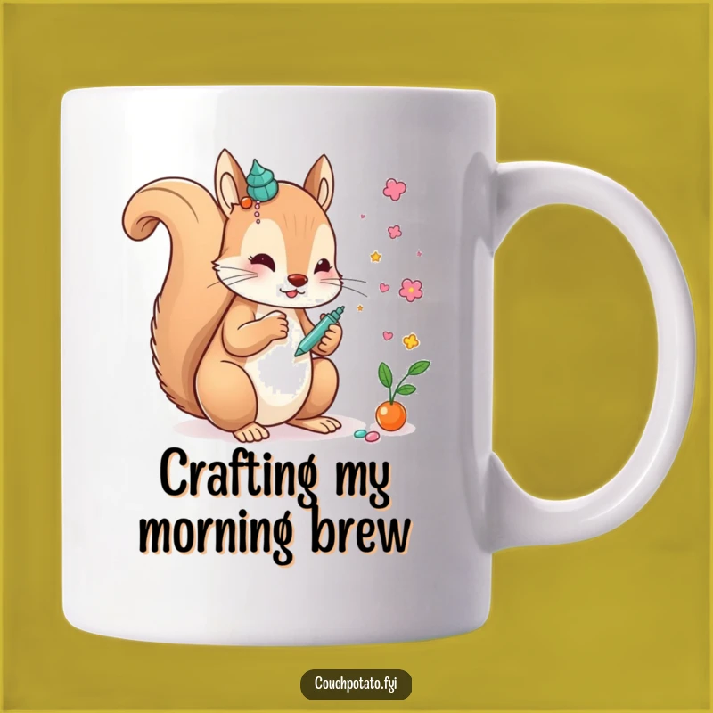 Funny Creative Squirrel Art Mug: Whimsical Squirrel Crafting Gift for Artists