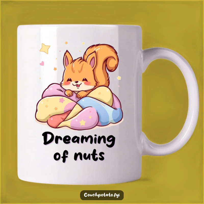 Funny Dreams Squirrel Mug: Cozy Squirrel Sleeping, Perfect Hilarious Gift for Dreamers