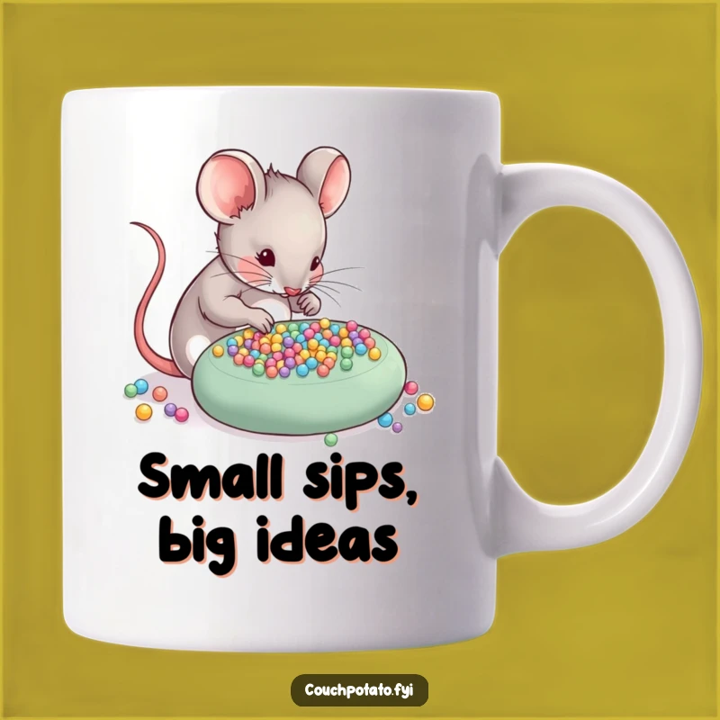 Funny Mouse Craft Mug: Tiny Beads Arranged, Perfect Gift for Detail-Oriented Crafters