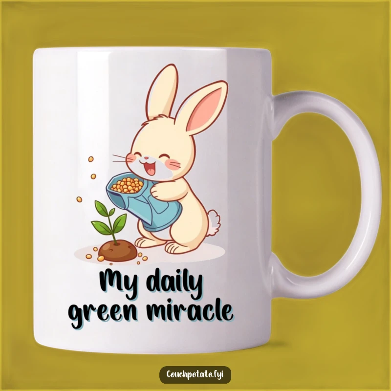 Funny Rabbit Gardener Mug - Cheerful Planting Gift for Nature Lovers