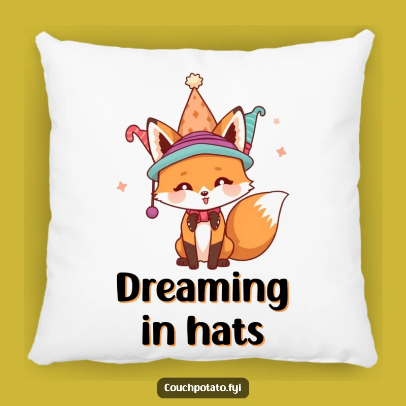 Funny Fox Hat Pillow - Plush Comfort with Hilarious Style