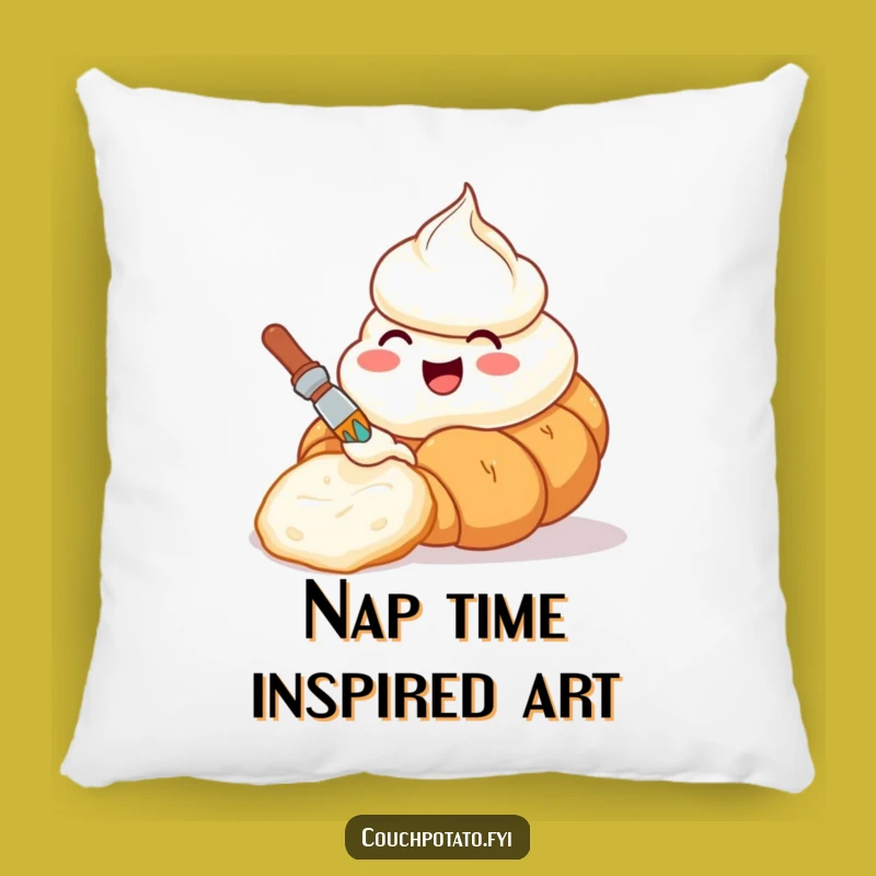 Funny Cream Cheese Croissant Pillow - Artistic Comfort, Hilarious Home Decor Gift