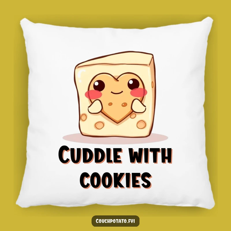 Funny Cream Cheese Heart Cookie Pillow: Snuggle Up with Comedic Sweetness!