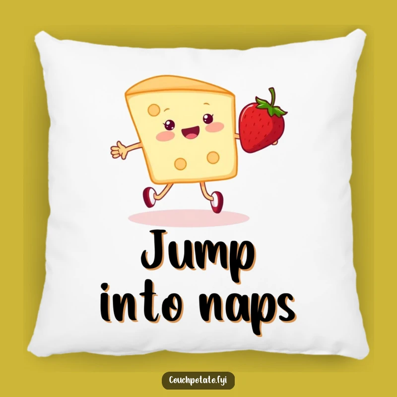 Funny Cream Cheese & Strawberry Pillow - Cozy & Whimsical Jumping Rope Accent