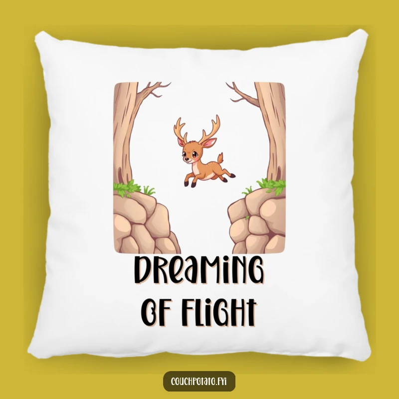 Funny Deer Impossible Jump Pillow: Cozy Comfort, Motivational Vibes, Great Funny Gift