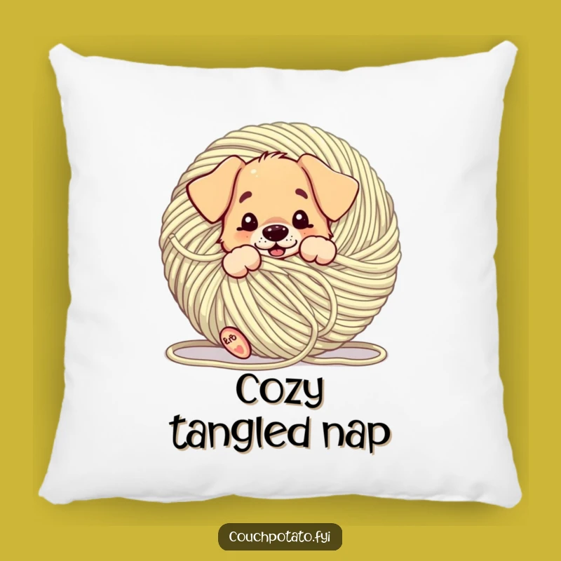 Funny Puppy Yarn Time Pillow: A Hilarious Comfort Gift