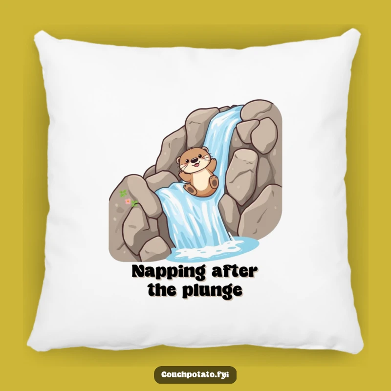 Funny Otter Slide Pillow: Cozy Up with Hilarious Wildlife Action, Perfect Funny Accent Pillow