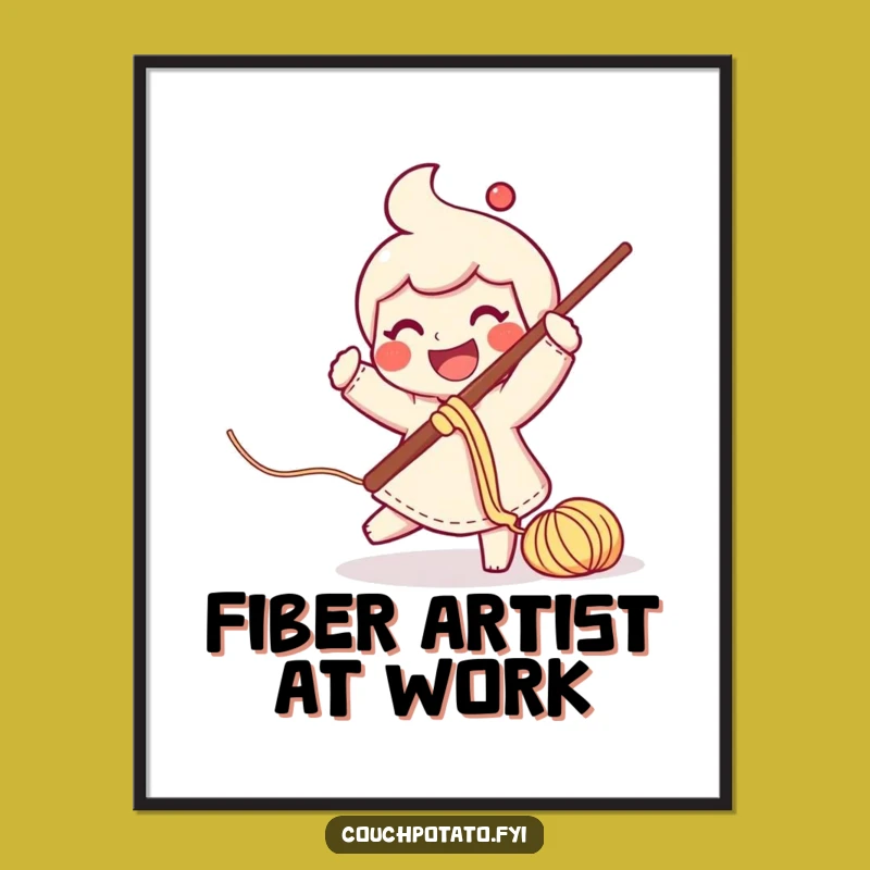 Funny Yarn Swinging Crochet Digital Art: Instant Creative Decor!