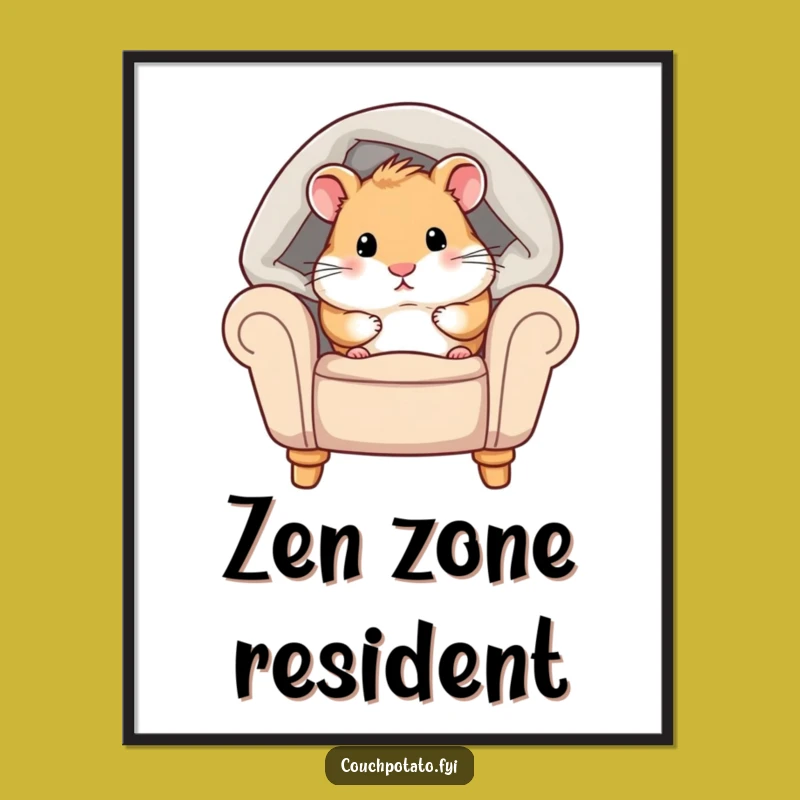 Funny Chubby Hamster Cozy Blanket Digital Art - Instant Cozy Decor Download