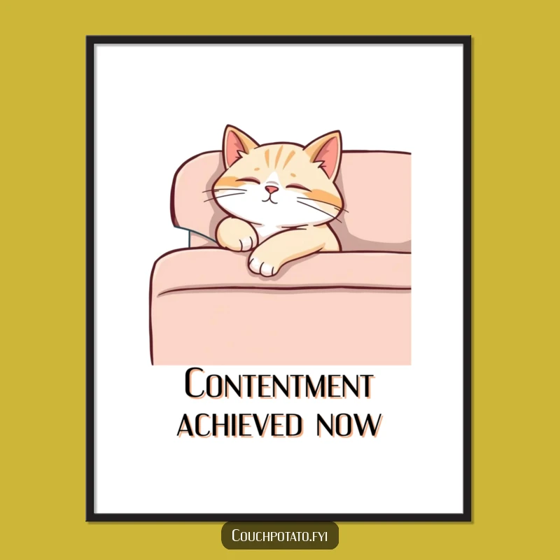 Funny Content Cat Nap Digital Art - Relaxed Pet Printable Decor