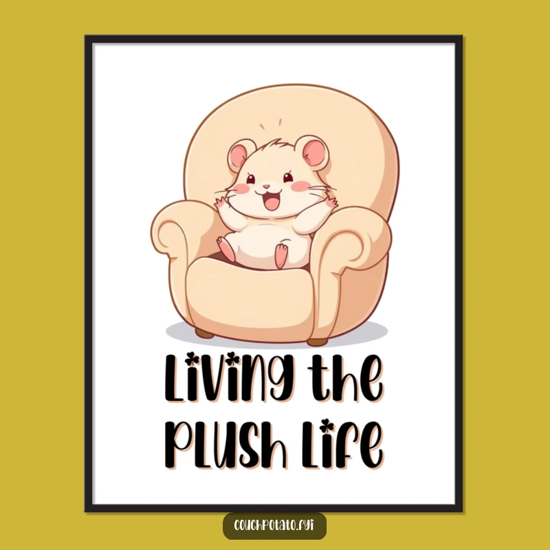 Funny Hamster Armchair Bliss Digital Art: A Hilarious Instant Gift