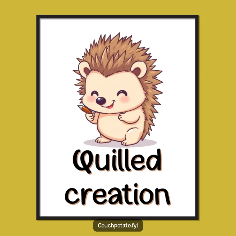 Funny Hedgehog Artist Digital Art: Instant Download Hilarious Art Creation Print