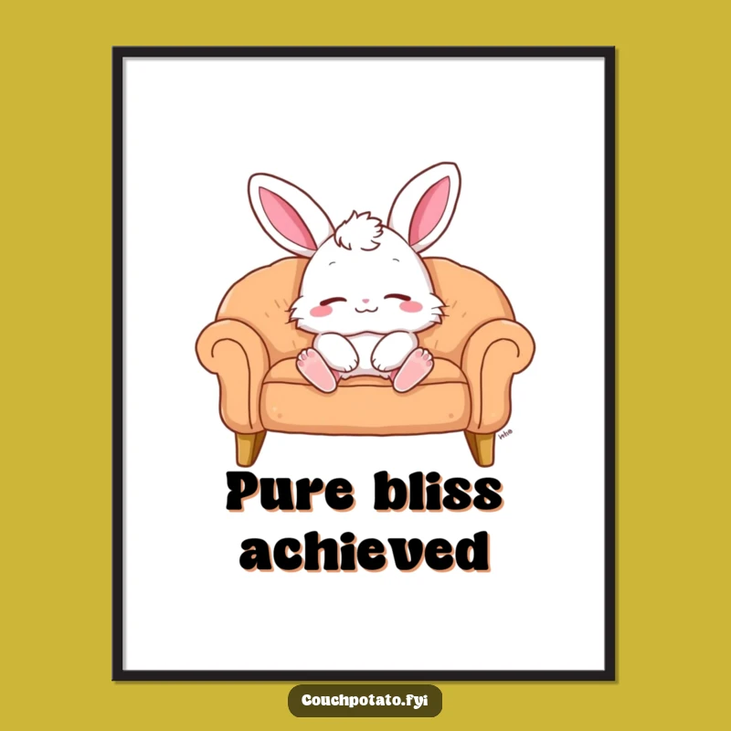Funny Bunny Bliss Art Print: Hilarious Decor for Peaceful Spaces