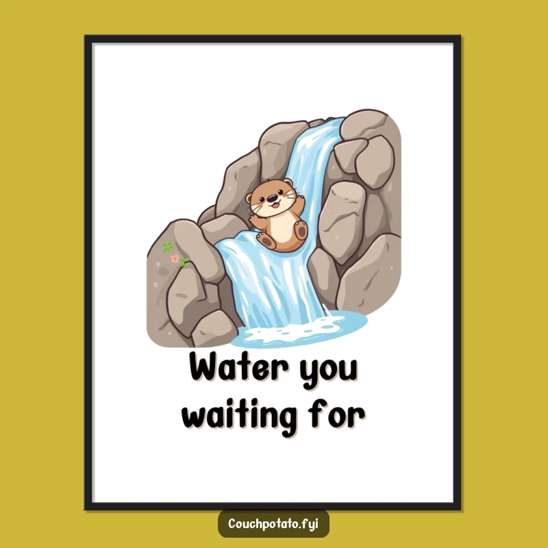 Funny Otter Slide Digital Print: Hilarious Wildlife Art for Instant Humor, Perfect Funny Gift