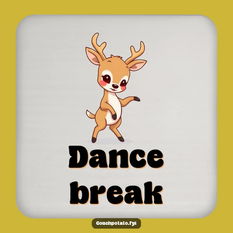 Funny Deer Dancer Drink Coaster: Protect Surfaces with Whimsical Animal Art