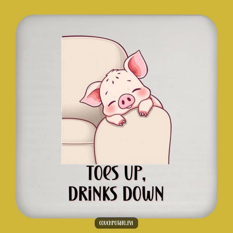 Funny Cheerful Piglet Couch Coaster - Protect Surfaces with Cheer