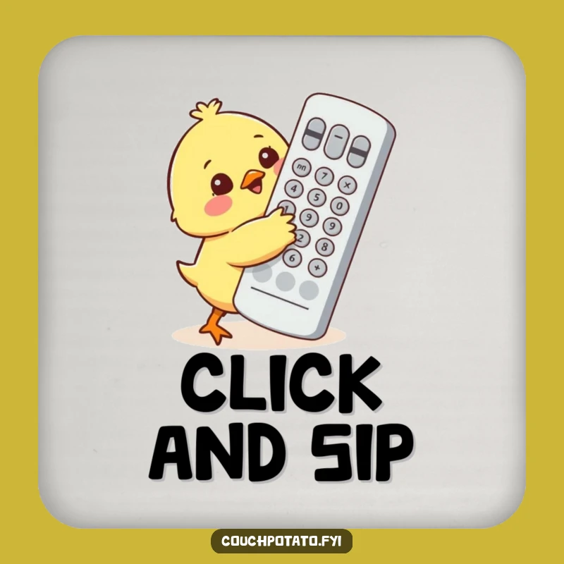Funny Chick Remote Control Drink Coaster - Protect Surfaces with Humor