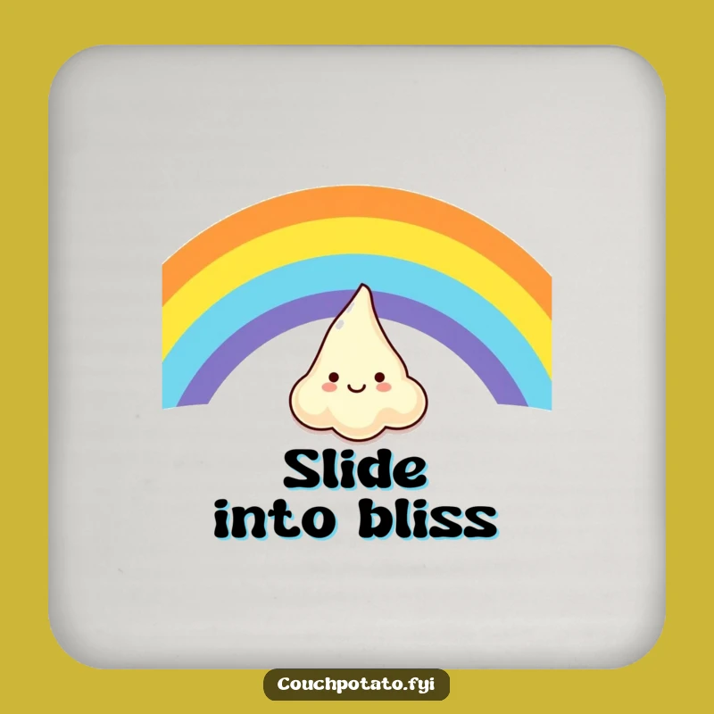 Funny Giggling Cream Cheese Rainbow Coaster - Protect Surfaces with Humor, Great Gift