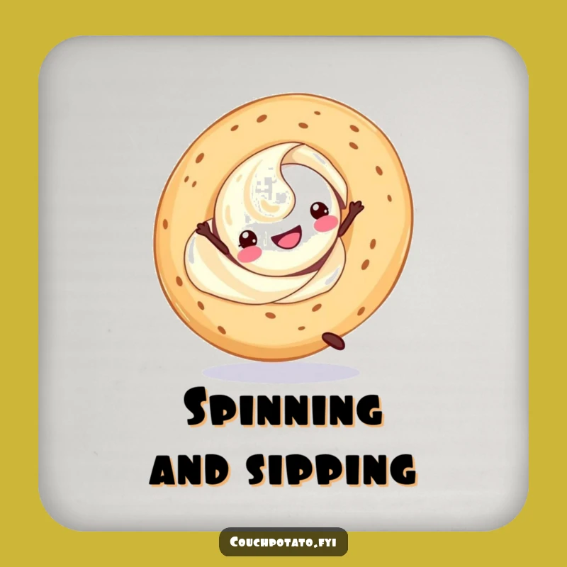 Funny Cream Cheese Cartwheel Coasters: Protect Surfaces with Breakfast Fun!