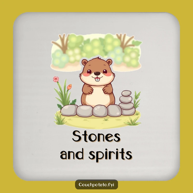 Funny Beaver Garden Coaster: Busy Builder, Hilarious Protection for Tables