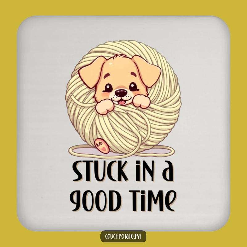 Funny Puppy Yarn Protection Coaster: A Hilarious Pet Accessory Gift