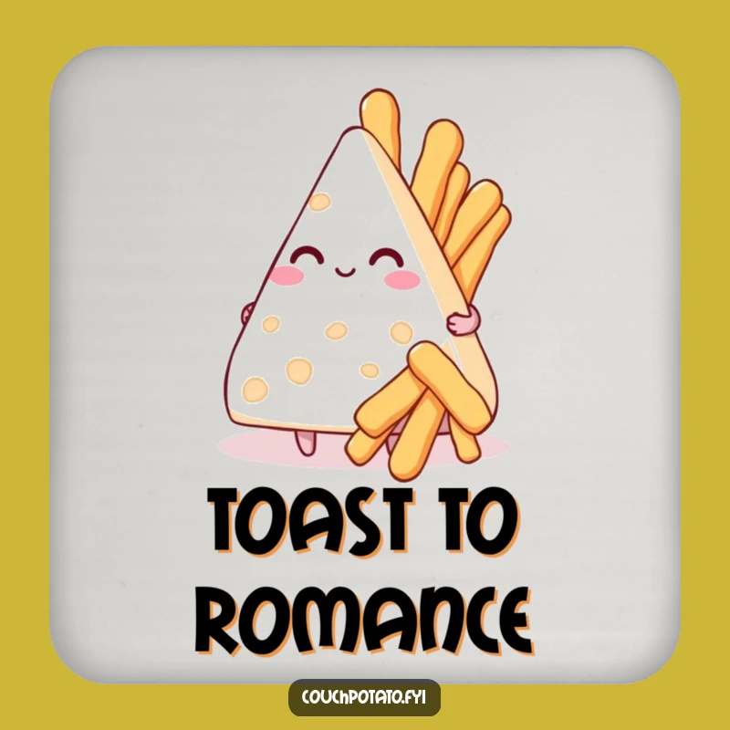 Funny Smitten Cream Cheese Breadstick Coaster - Protect Surfaces with Love, Great Gift