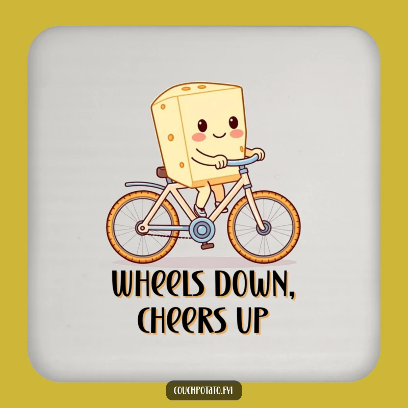 Funny Cream Cheese Cracker Bike Coaster Set: Protect Surfaces with Comedic Style!