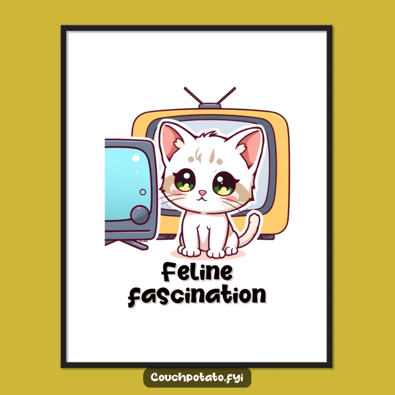 Funny Kitten Screen Gaze Poster: A Hilarious Feline Art Gift