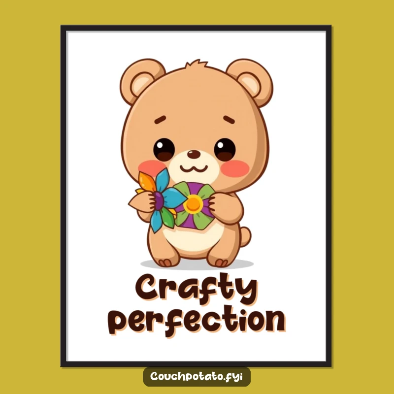 Funny Bear Cub Poster - Celebrate Handmade Art with This Whimsical Print